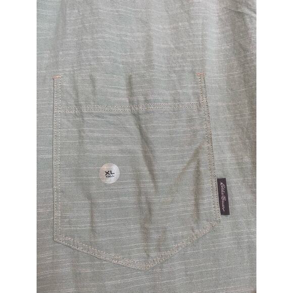 NWT Eddie Bauer Red Grifton Short-Sleeve Shirt Cotton Button Up Size XLT - Picture 3 of 4